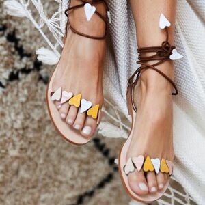 CoRNETTI Handmade in Italy Heart Wrap Sandals